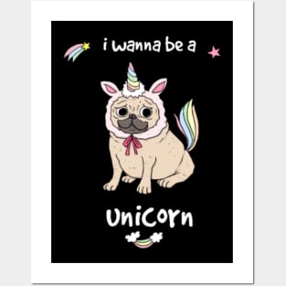 I wanna be a unicorn funny unicorn shirt gift Posters and Art